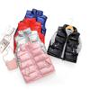Осень-зима Детский утепленный жилет для мальчиков и девочек, однотонные жилеты, детская верхняя одежда на молнии, детская одежда