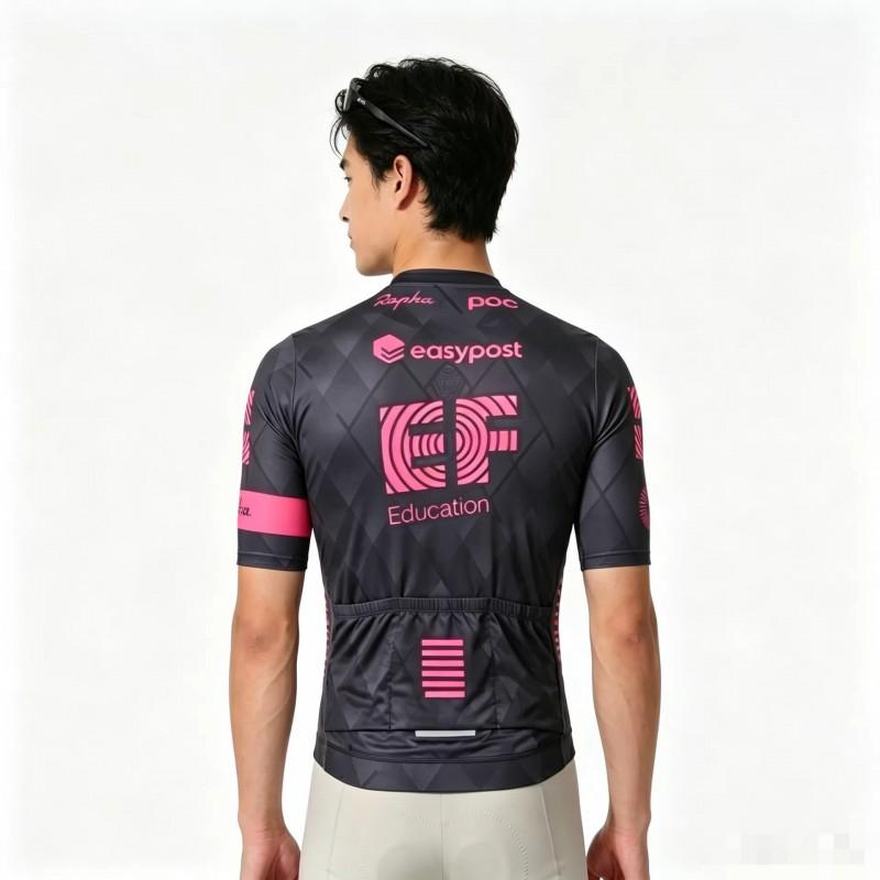 Mens Cycling Jersey Short Sleeve Breathable Quick Dry Performance Top With Geometric Road Bike Riding
