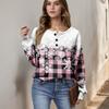 Women's Casual Shirts Long Sleeve Tops Button Up V Neck Loose Knit Fall Favorites For Women