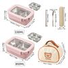WORTHBUY Picnic Portable Large Capacity Bento Lunch Box 1/2 Grids Leak-proof 304 Stainless Steel Food Container Microwave Safe
