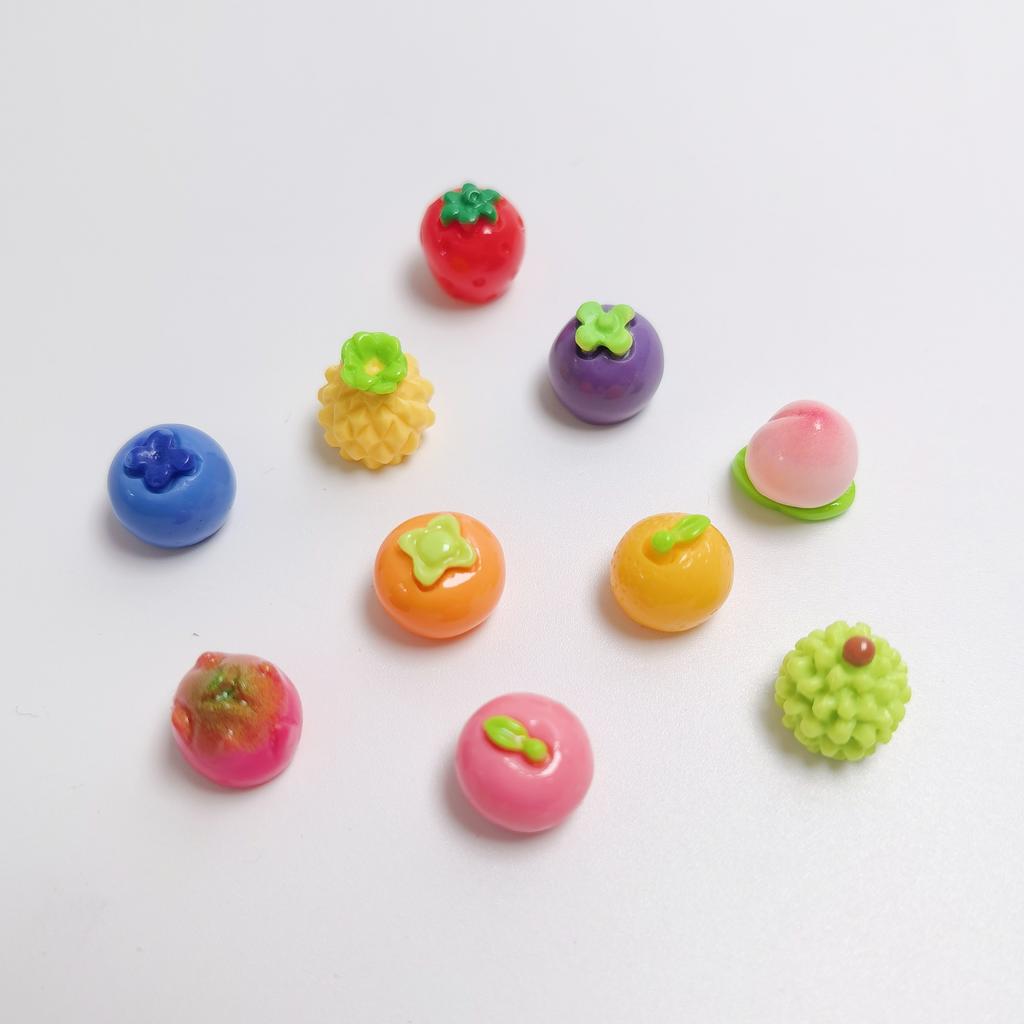 100Pcs Simulation Mini 3D Fruit Flatback Resin Cabochon for Phone Hair Accessories DIY Scrapbooking Decoration Craft