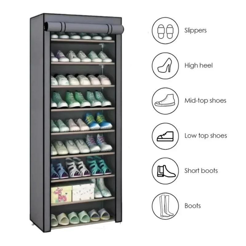 Shoes Rack With Dustproof Cloth Non-Woven Fabric Shoe Stands Organizer Closet Home Shoes Storage Holder Shelfs