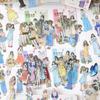 30 Sheets Girl Holding Flowers Character Stickers Kawaii Anime Style Self-Adhesive For Journal Scrapbook DIY Decoration