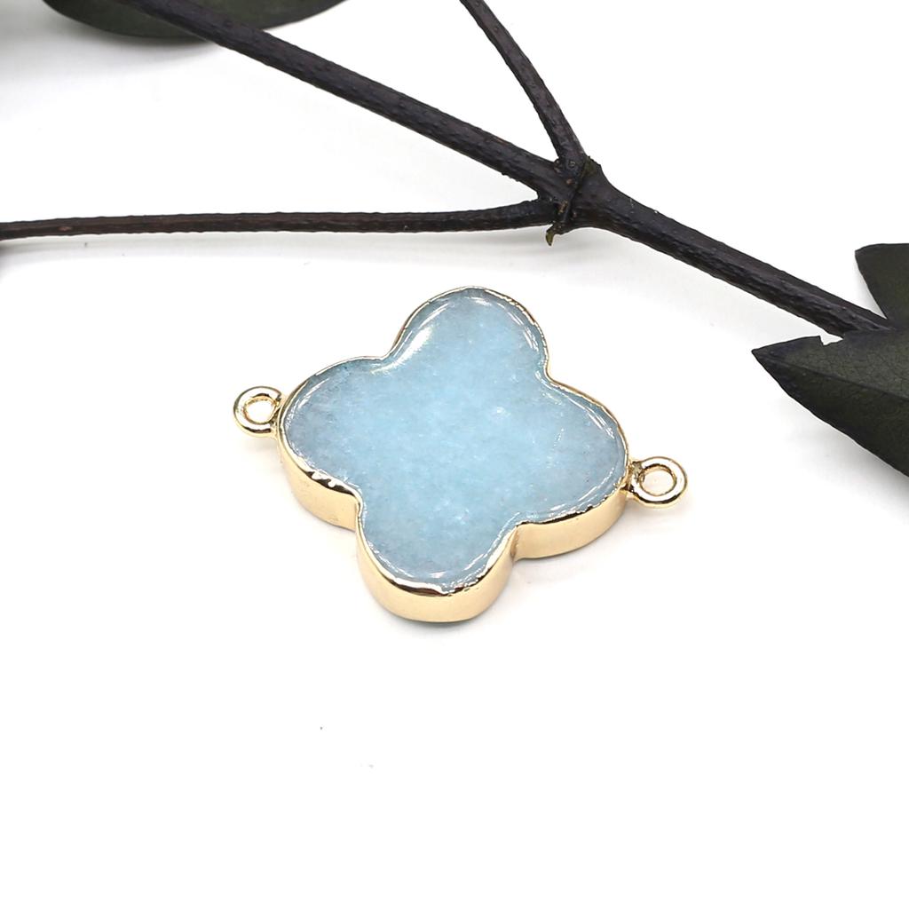 Necklace Connector Natural Stone Lapis Lazuli/Labradorite Quadrangle Connector For Jewelry Making DIY Necklace Bracelet Accessor