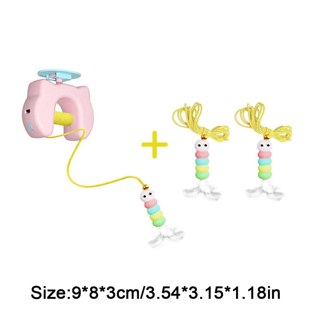 Новый тип электрической игрушки для кошек, перезаряжаемая через USB, интерактивная, подвесная на дверь, автоматическое качание, игрушка с перьями, для самостоятельных развлечений, игрушка-дразнилка для кошек