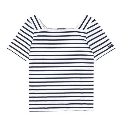 SainT JameS Женская футболка с коротким рукавом Plenef STripe 8952 Neige Marine