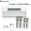 PALO 1.5V AAA+AA Li-ion Rechargeable Battery AAA AA Lithium Batteries Low Self Discharge Batteria 2A 3A With Battery Box