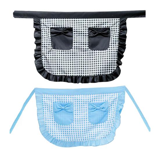 Кухонный фартук Yousheng с двойными карманами, отделанный оборками полуфартук с регулируемыми завязками, фартук для кондитерской промышленности в западном стиле