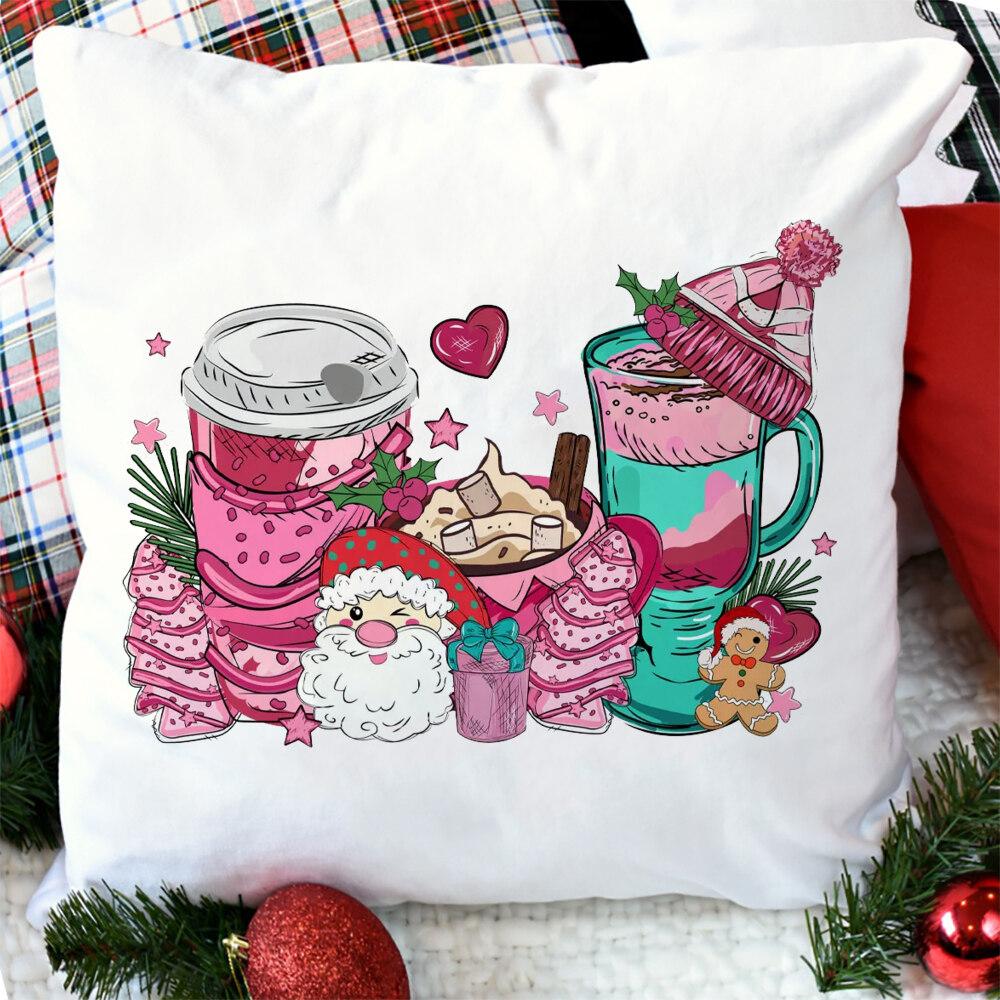 Чехол для подушки с рождественским узором для дивана, чехол для подушки с рождественским принтом, декор для комнаты для рождественской вечеринки