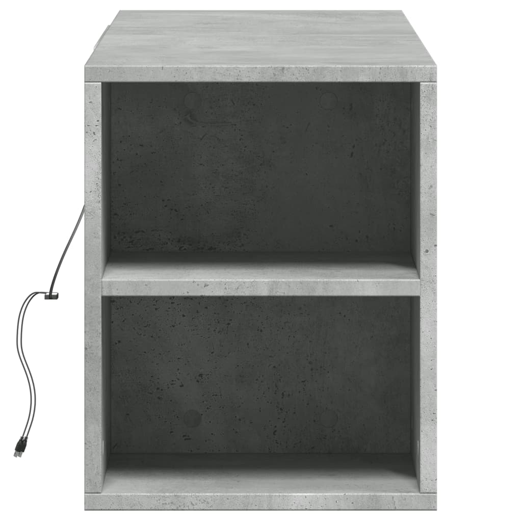 TV Wall Cabinet with LED Lighting Concrete Grey 135 x 31 x 39.5 cm