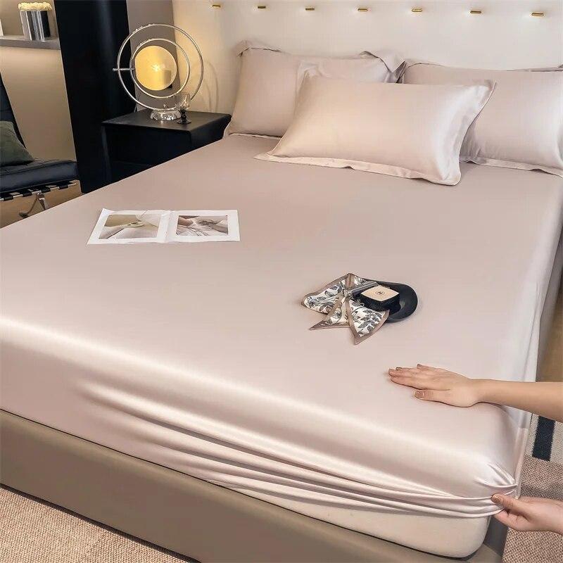 Набор из 3 шт., 100% бамбуковый чехол для матраса, наматрасник с наволочкой, охлаждающая простыня, 1000 нитей, противоскользящая простыня