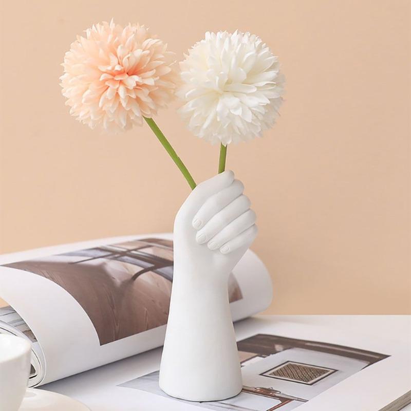 Hand-Shaped Silicone Mold for Modern Flower Vase, Cement Concrete Planter Pot, Pen Holder, Plaster Resin Crafting, DIY Home Deco