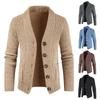 Autumn And Winter Men's Fashion Loose Cardigan Warm Lapel  Jacket Sweater Knitted Coat