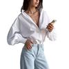 Lantern Sleeve Women's Shirt Lazy Temperament Commuting Versatile Round Neck Lantern Sleeve Shirt for Women