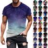 Европейская и американская повседневная футболка с короткими рукавами и круглым вырезом в красочном стиле с принтом