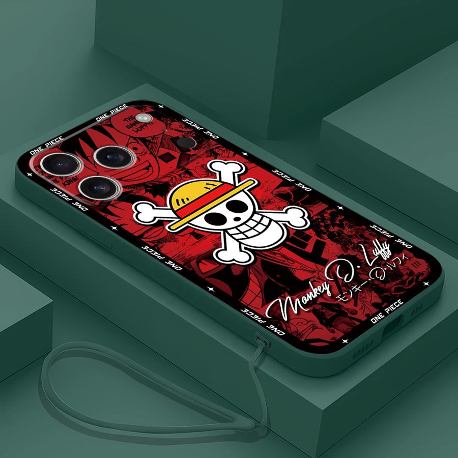 Чехол-бампер One Piece Красный Зеленый Крутой для Apple iPhone 17 Pro Max 15 Air 13 Mini 7 8 11 XS XR 12 Plus 16
