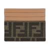 Fendi Iconic FF Logo Jacquard Small Calfskin Card Holder Women accessories Brown 8M0445A98PF0A6E