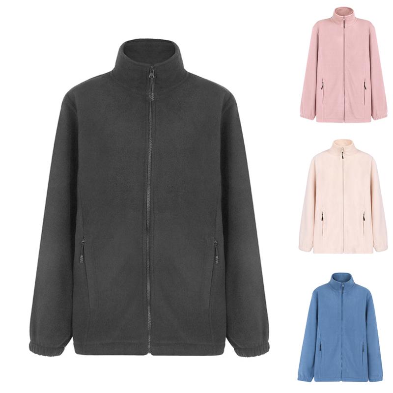 Zipper Up Fleece Outwear Coats for Men Winter Warm Casual Sweater Jackets Couple's Fashion Sportwear Coat