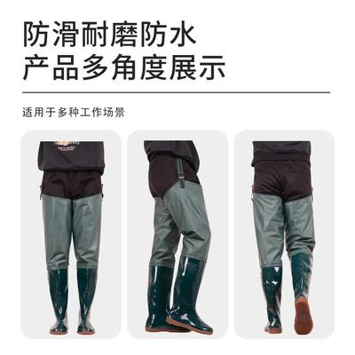 Зеленые плюс длинные сапоги для брода, обувь для посадки риса, дождевая обувь, нескользящие рыбацкие дождевые сапоги, обувь до колена, обувь для спуска на воду, полубоди, водная обувь