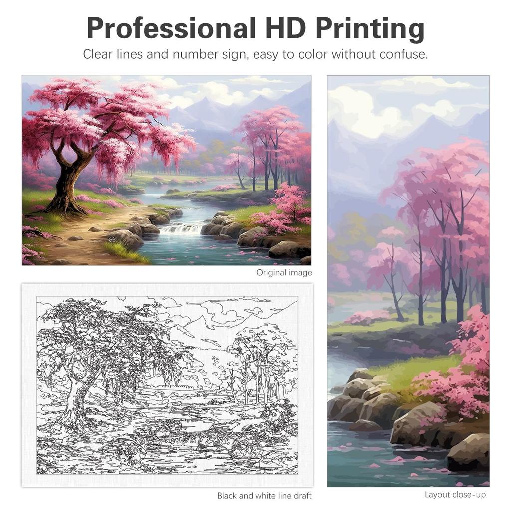 Рамка для рисования по номерам, наборы, фантастический речной пейзаж, картина, краска, окраска на нулевой основе, ручная роспись, уникальный подарок, домашний декор 40x50 см