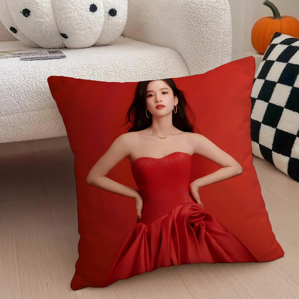 New Fashion Chinese star ZZhang Jingyi Cushion Cover Throw Pillow Cover Hidden Button Durable Polyester Chair Cushion