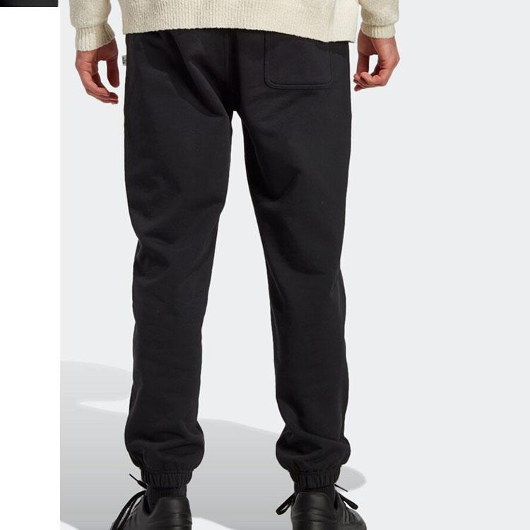 Adidas Solid Color Logo Jogger Pants Unisex Bottoms Black IC4079