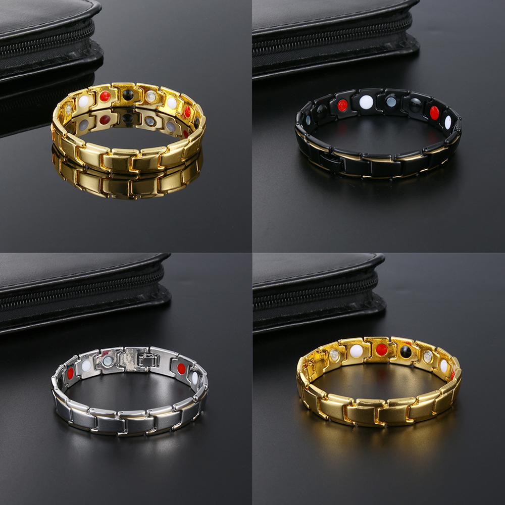 Steel Acupoint Massage Detachable Bangle Hematite Energy Healing Magnetic Therapy Bracelet