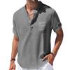 Summer Men's Cotton and Linen Shirts Short-Sleeved Shirt Henry Collar Casual Men's T-shirts Shirts Male Men Clothing