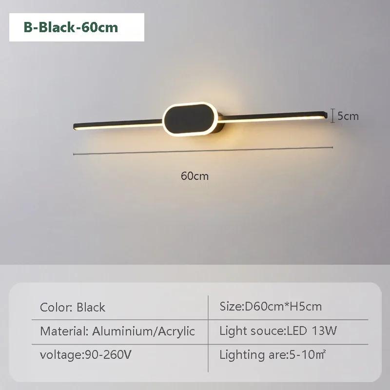 Современный светодиодный настенный светильник, зеркало, декоративная длинная полоса света, круглое квадратное основание, золотые настенные бра для туалета, душа, освещения отеля