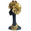 Resin African Flower Lady Showpiece Sculpture Decorative Figurine For Home Decor, Ethnic Decor Fantasy Black Lady Figurine Ethnic Statue