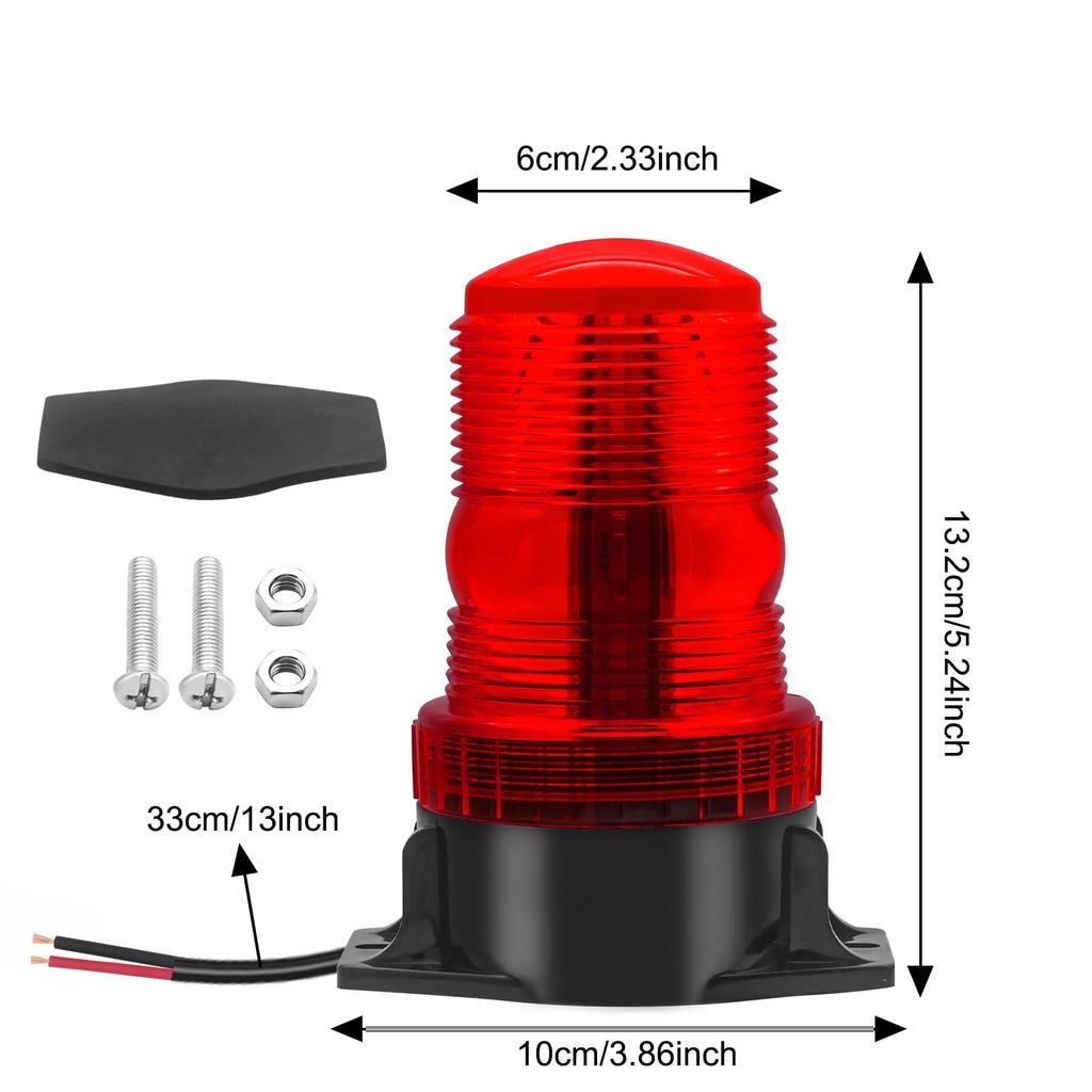 Warning Light LED Red 12V 24V Flashing 15W 30LED Emergency Danger Warning Strobe Flashing Signal Light Forklift Flash Safety Warning Light Fire Engine