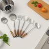 Stainless Steel Spatula & Slotted Spoon Set with Polished Finish and Rosewood Handle