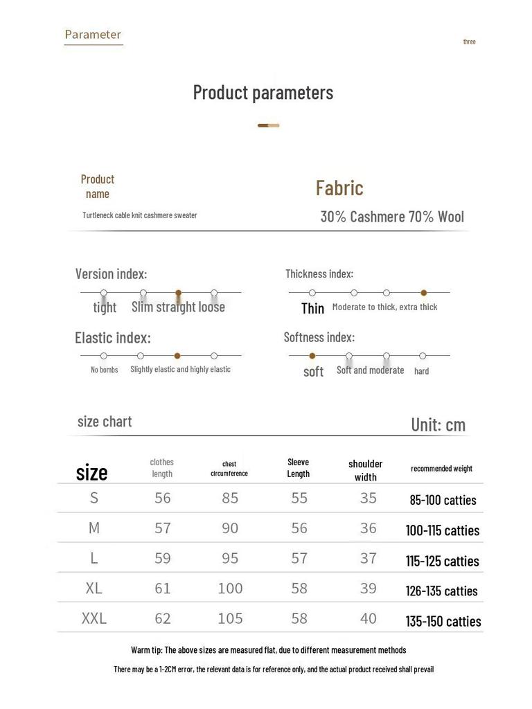 Fanzhen Women's Thickened Cashmere Blend Knit Sweater