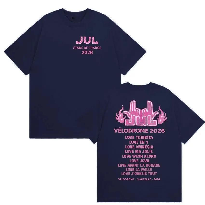 Rapper Jul 2026 Stade De France Album Fan TShirt Unisex Vintage Aesthetic Fashion Cotton Short Sleeve Streetwear TShirt