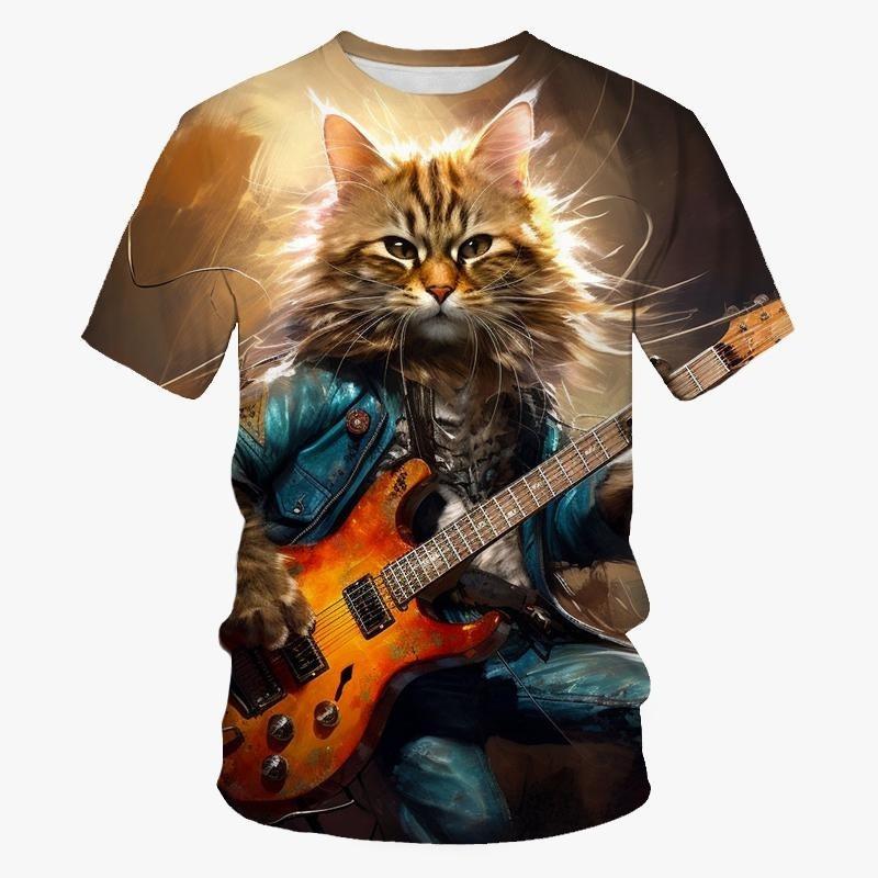 Женская футболка с 3D-принтом с графикой животных, большого размера, с круглым вырезом, для личности, свободного кроя, с коротким рукавом, уличная одежда