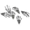 Antique Silver Metal Charms Pendants 30 Pcs Halloween Skeleton Hand Pendants For Key Chain