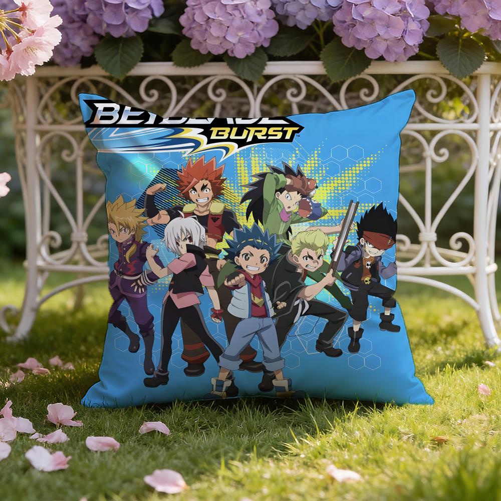 Anime B-Beyblade Cartoon Cushion Cover Home & Car Dual-Scene Pillow Cover: Reversible for Premium Comfort