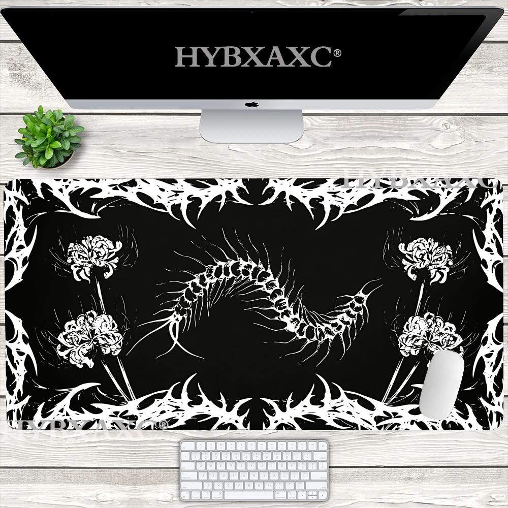 HYBXAXC Готская Сороконожка Коврик для Мыши Большой Игровой Коврик для Стола Цветочный Ужас Дизайн для Эстетичного Геймера и Офисной Установки Weirdcore