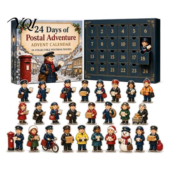 Holiday Gift for Kids 2026 Career Advent Calendar, 24-Day Countdown Box with Mini Occupation Retro Set Figures, Community Helper Ornament Set,