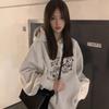 Women's 2025 American Style Thickened Hoodie - Autumn/Winter Plus Velvet Heavyweight, Loose Fit, Lazy Style Outerwear