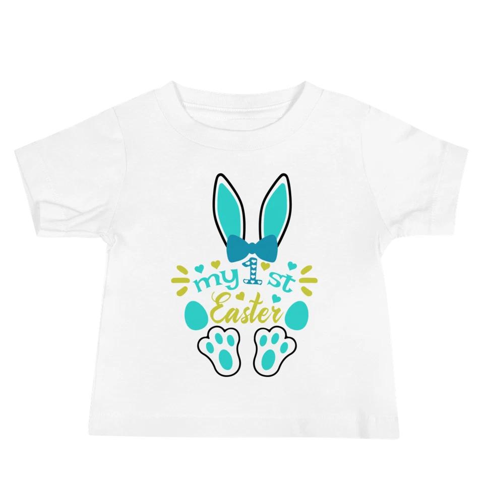 Cute and Cozy My 1st Easter Shirt with Blue Bunny 4