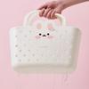 Soft Material Storage Basket Drainable Design Handheld Basket Bath Basket  Dormitory Living