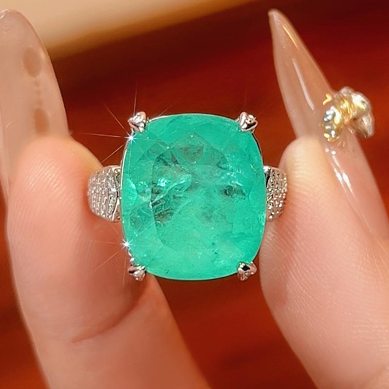 Новый ювелирный набор Huameimei Серьги Ожерелья Кольца Стиль Paraiba Высококачественный Женский Опт