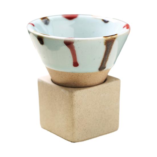 100 мл кофейная чашка с воронкой из сырой керамики и основанием, термостойкая кружка ручной работы в японском стиле для латте, капучино, чая, эспрессо, коническая кружка, подарок на день рождения