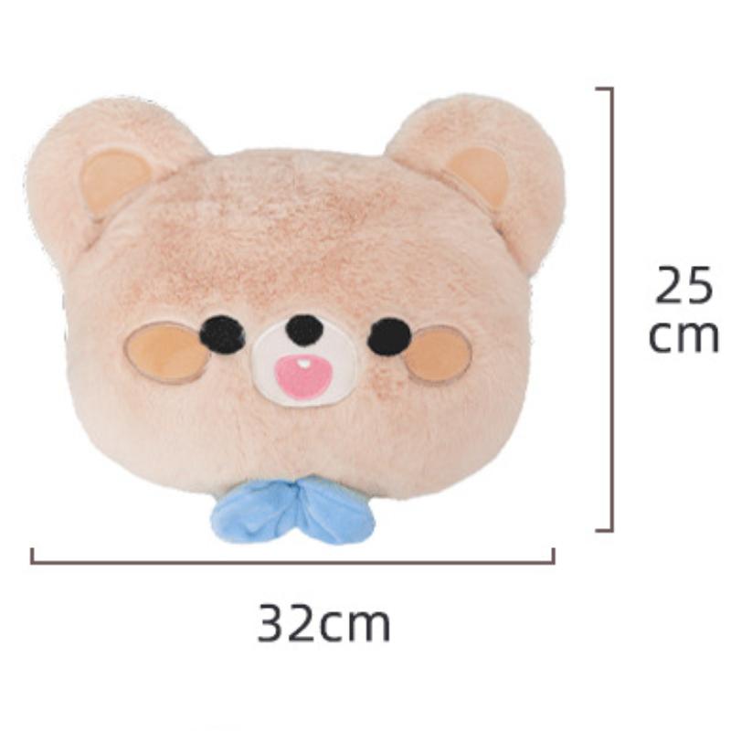 Подушка для шеи в машину, симпатичная плюшевая мультяшная подушка с бантом в виде медведя, подушка для отдыха в дороге, подушка для шеи, подголовник, кавайные аксессуары для салона автомобиля