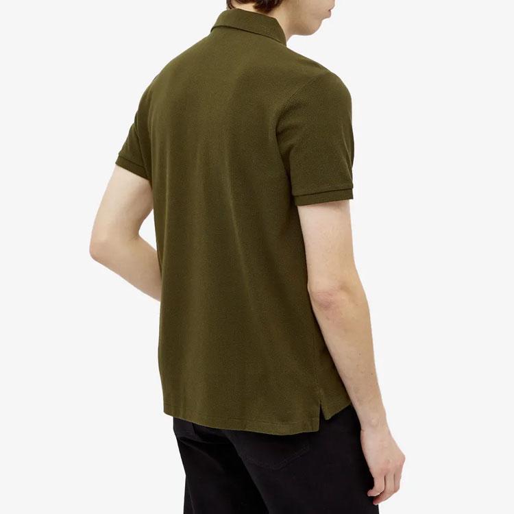 Polo Ralph Lauren Вышитый логотип Однотонная футболка-поло с коротким рукавом Мужские топы Военно-зеленый 710680784-197