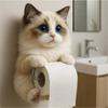 Cat Toilet Paper Holder,Resin Cat Toilet Paper Holder Wall Mounted,Cute 3D Cat Paper Roll Storage,for Dorm Home Rv Restroom Travel Kitchen
