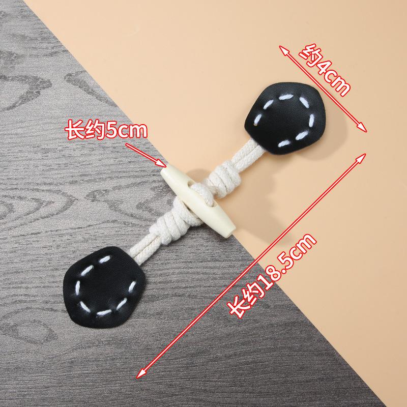 1 пара пуговиц-рожков для дафлкота, застежки для куртки, пуговицы-застежки с кожаной нашивкой, пуговицы для декора пальто, швейные аксессуары