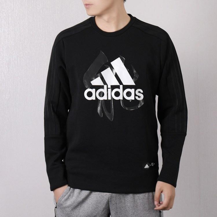 Adidas Sweatshirts Men's Black Crew Neck Moderate Regular EA2107
