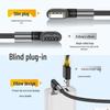 Новый изогнутый USB-кабель для зарядки, двусторонний USB-штекер, совместим с быстрой зарядкой Type-C для Huawei и Samsung